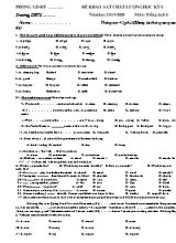 Đề khảo sát chất lượng học kì I môn Tiếng Anh Lớp 6 - Năm học 2019-2020